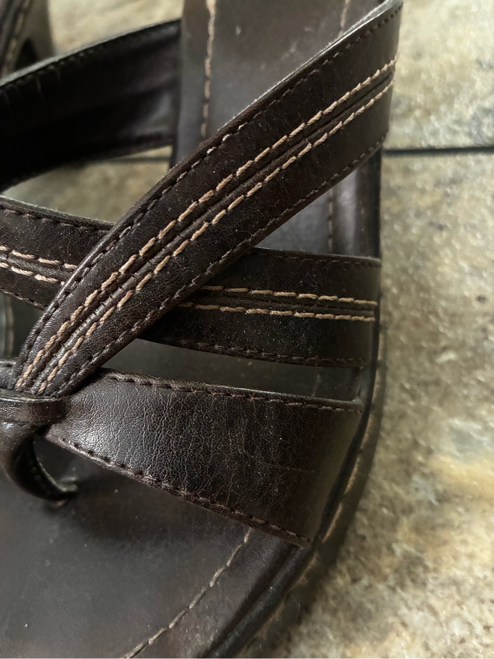 Soda Dark Brown Cross-Strap Slide Sandals - Picture 3 of 5